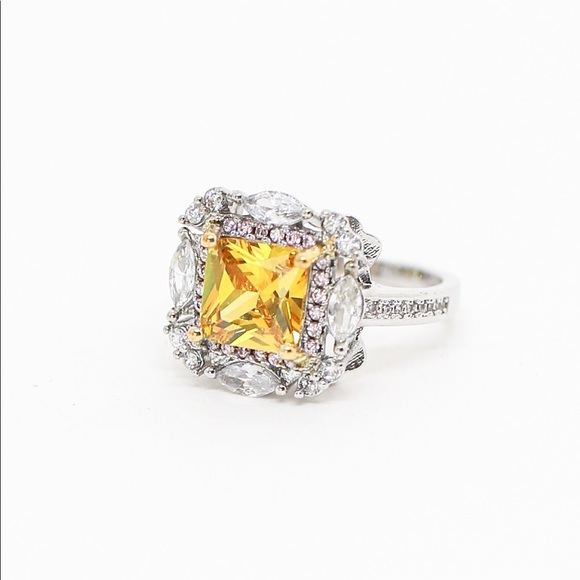18k Gold Dipped Yellow Pink Topaz Engagement - Picture 12 of 12